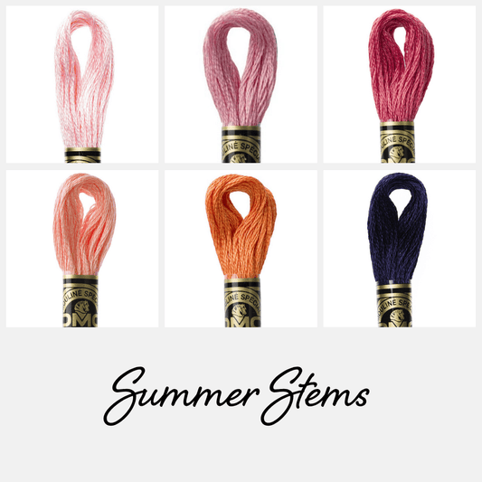 Summer Stems Coordinating DMC Embroidery Thread Bundle - Honey Bee Stamps