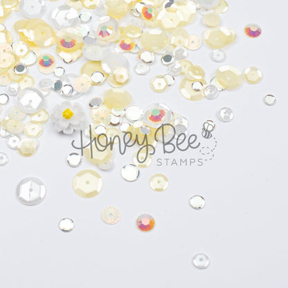 Sunlit Petals - Sequin Mix with Special 3D Flower Charm - Honey Bee Stamps
