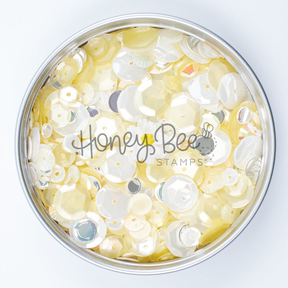 Sunlit Petals - Sequin Mix with Special 3D Flower Charm - Honey Bee Stamps
