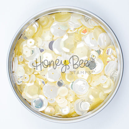 Sunlit Petals - Sequin Mix with Special 3D Flower Charm - Honey Bee Stamps