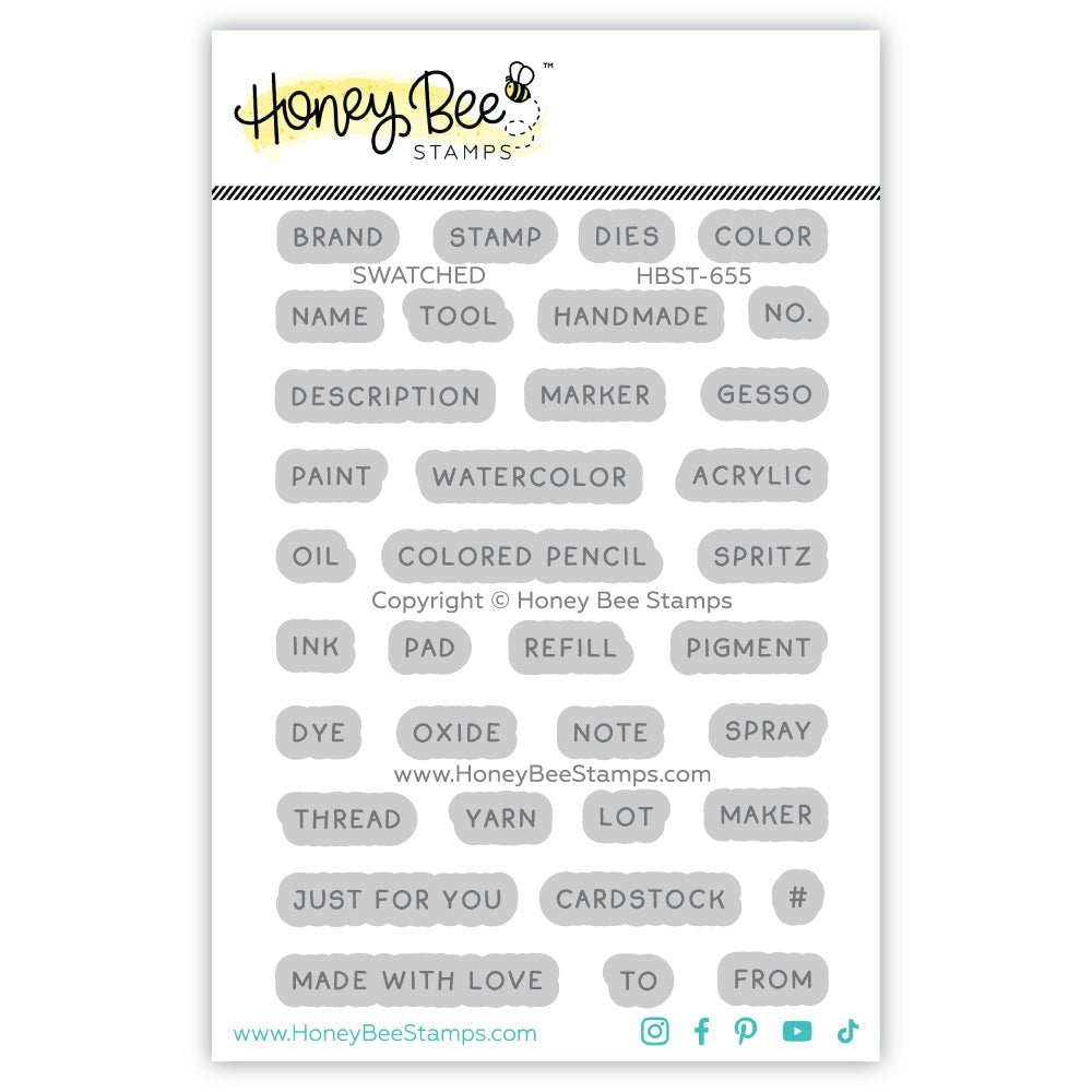 Swatched - 3x4 Photopolymer Stamp Set - Honey Bee Stamps