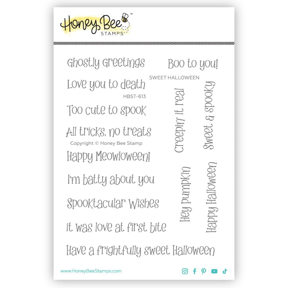 Sweet Halloween - 4x5 Photopolymer Stamp Set - Honey Bee Stamps