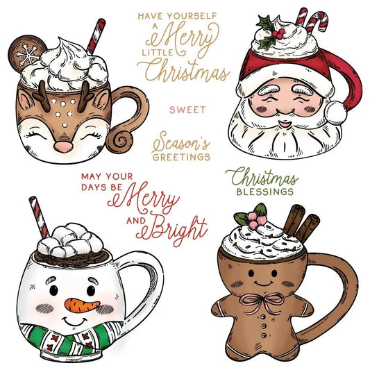 Sweet Season Mugs - 6"x 8" Rubber Cling Stamp Set - Honey Bee Stamps
