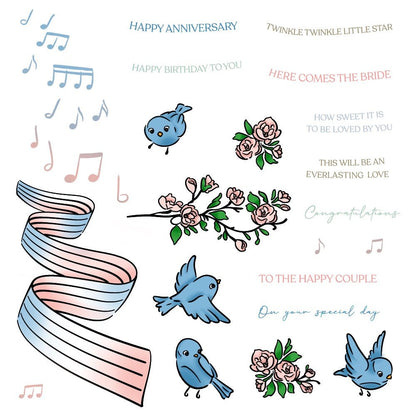 Sweet Songs - 6x8 Photopolymer Stamp Set - Retiring - Honey Bee Stamps