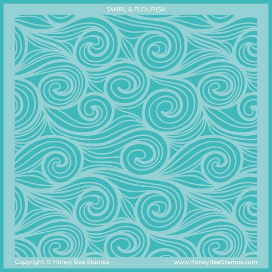 Swirl & Flourish - 6"x6" Background Stencil - Honey Bee Stamps