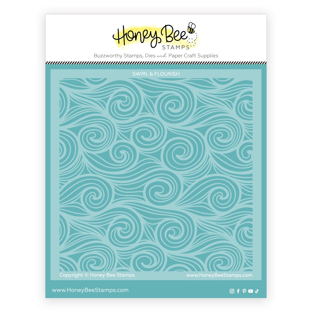 Swirl & Flourish - 6"x6" Background Stencil - Honey Bee Stamps