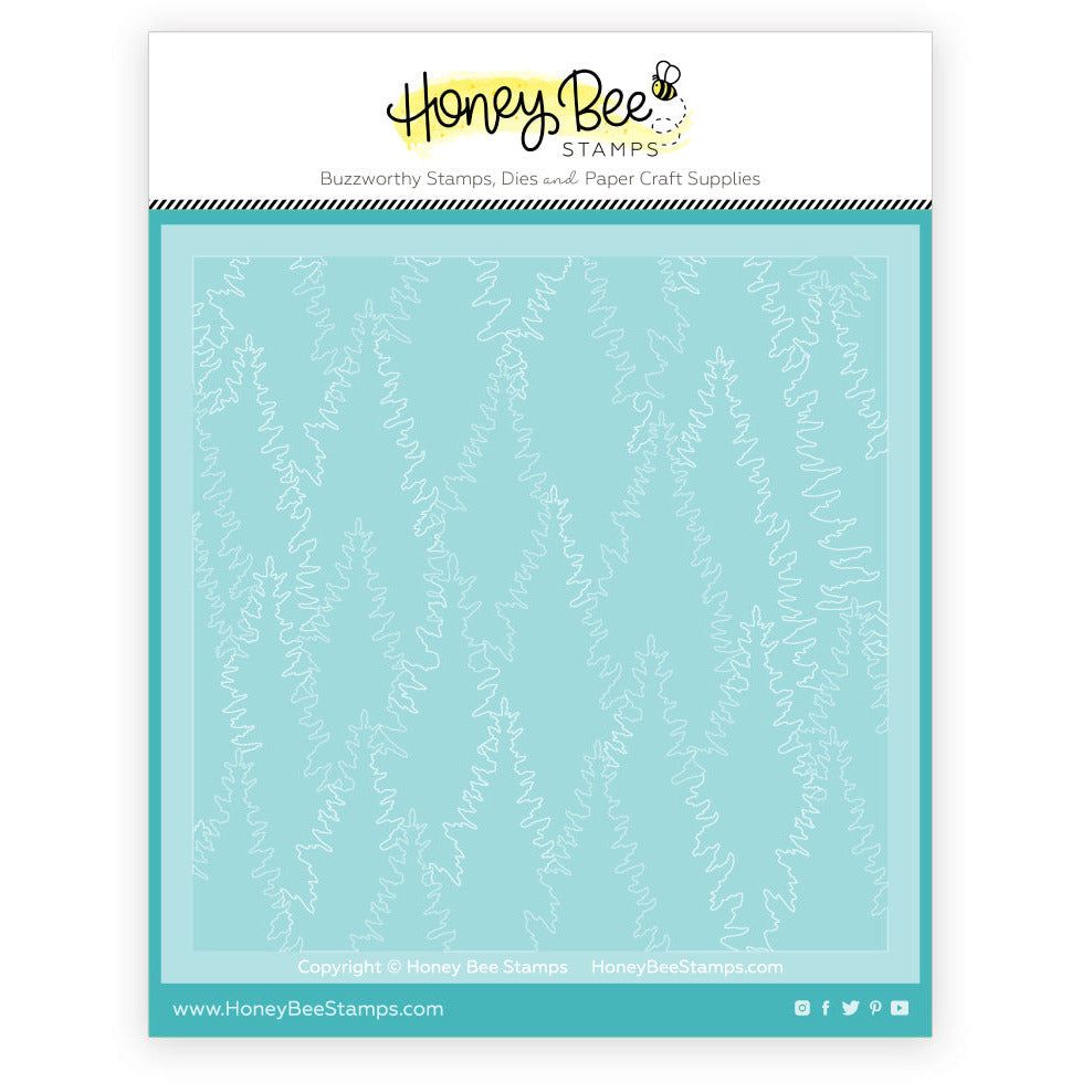 Tall Pines - Set Of 4 - 6"x6" Layering Stencils - Honey Bee Stamps