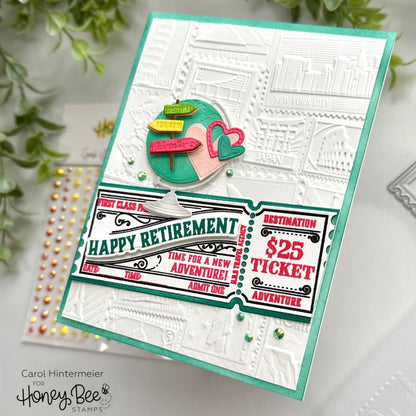 Ticket To Ride - 6x8 Photopolymer Stamp Set - Honey Bee Stamps