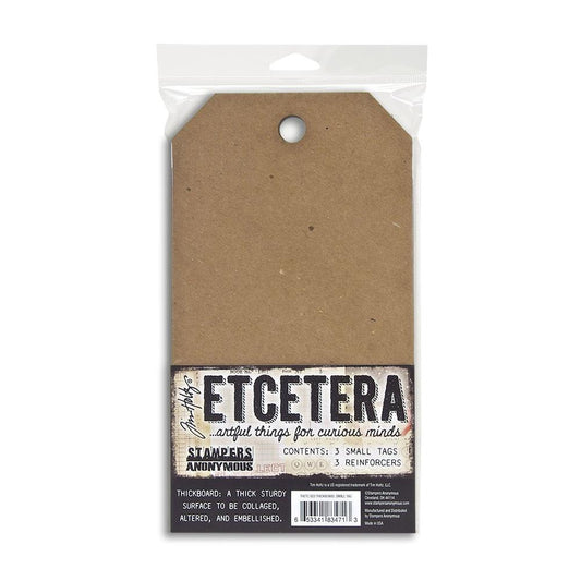 Tim Holtz Etcetera Set of 3 Thickboard XL Tags with Enforcers 5.5" x 10" - Honey Bee Stamps