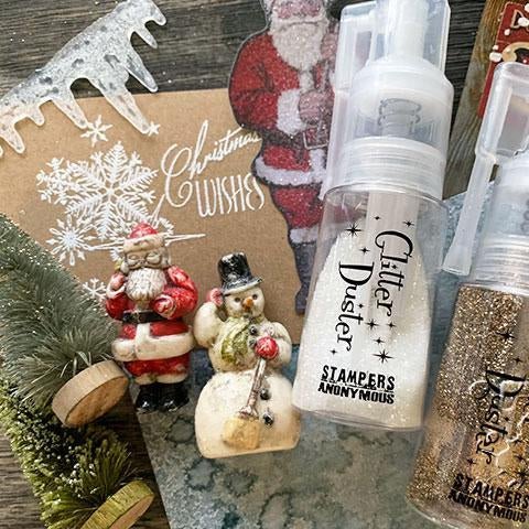 Tim Holtz Glitter Duster - Trigger Spray Bottle For Dry Glitters and Powders - Honey Bee Stamps