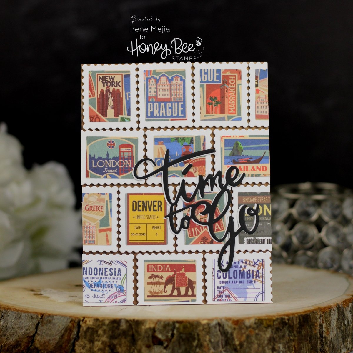 Time To Go Postcard - Honey Cuts - Stand - Alone Dies - Honey Bee Stamps