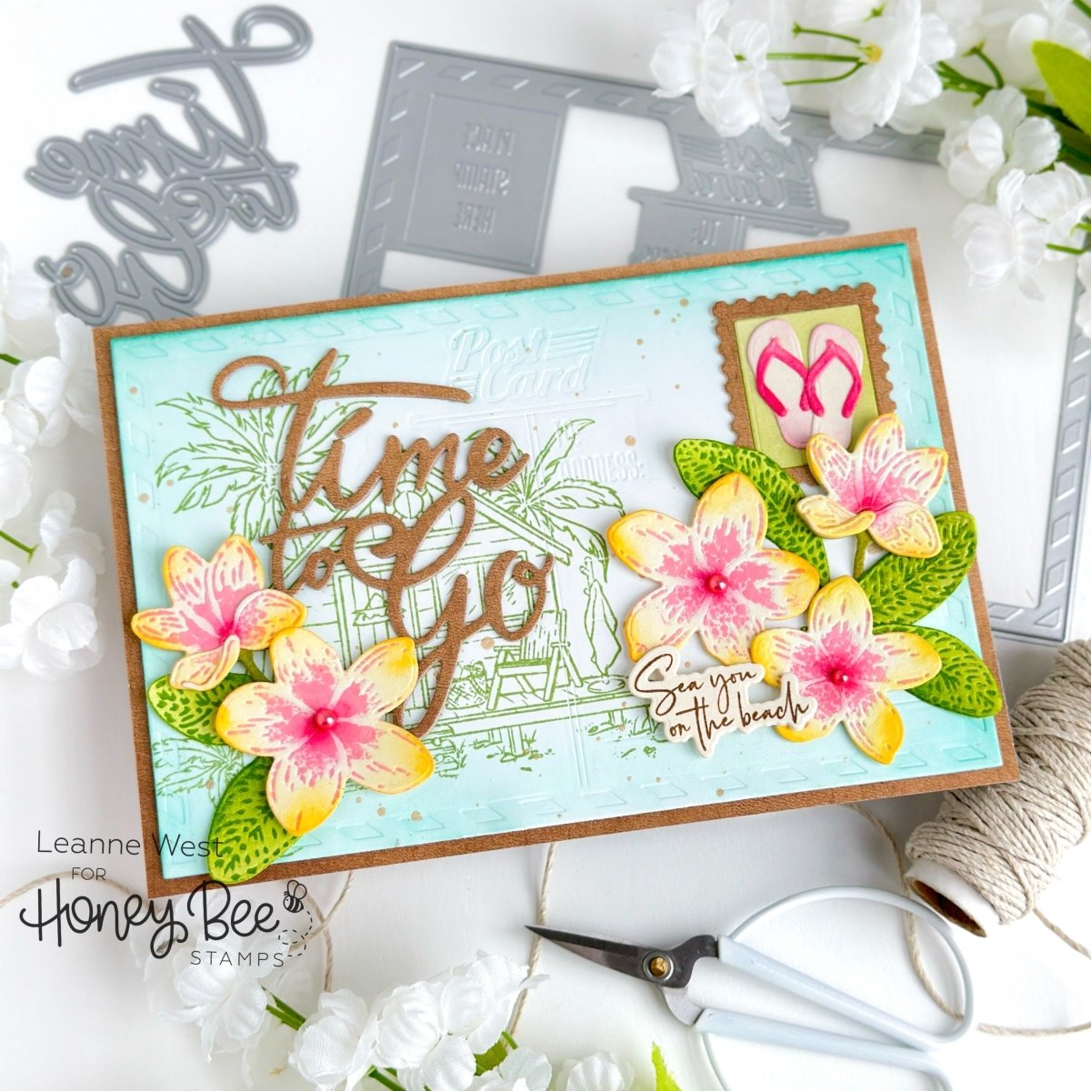 Time To Go Postcard - Honey Cuts - Stand - Alone Dies - Honey Bee Stamps