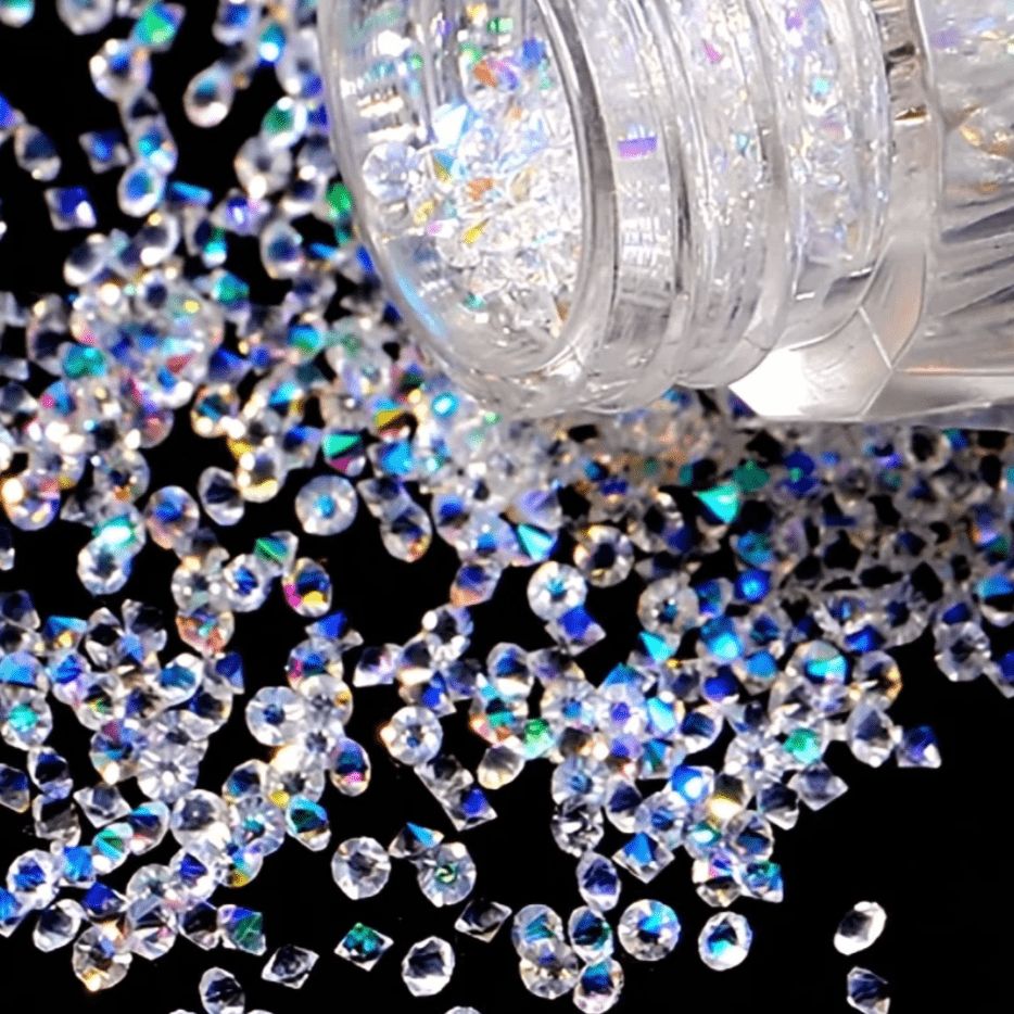 Tiny Diamonds - 2.3mm Crystal AB Rhinestones In Beautiful Faceted Jar - Honey Bee Stamps