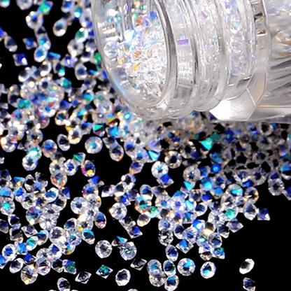 Tiny Diamonds - 2.3mm Crystal AB Rhinestones In Beautiful Faceted Jar - Honey Bee Stamps