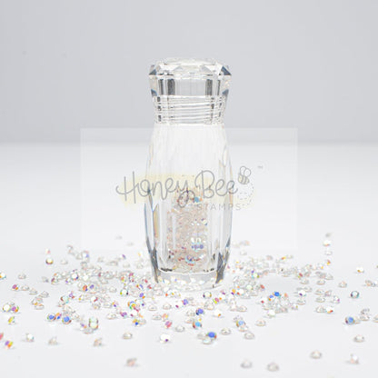 Tiny Diamonds - 2.3mm Crystal AB Rhinestones In Beautiful Faceted Jar - Honey Bee Stamps