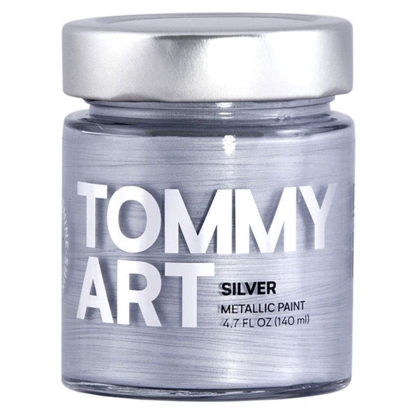 Tommy Art Shine Metallic Paint - Silver 4.7oz 140ml - Honey Bee Stamps