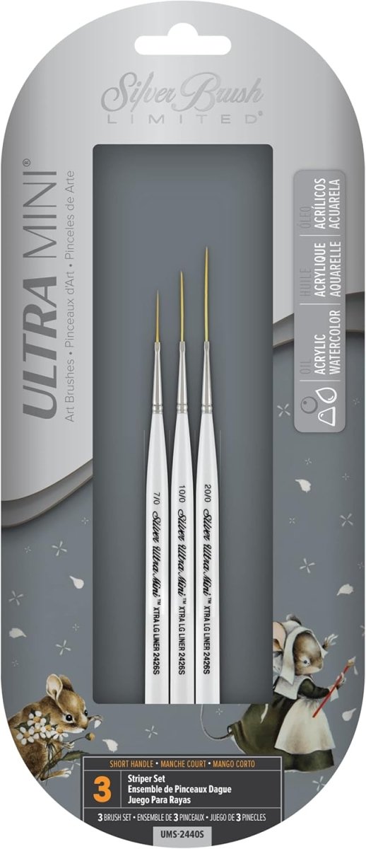 Ultra Mini® Striper 3pc Paint Brush Set - Honey Bee Stamps