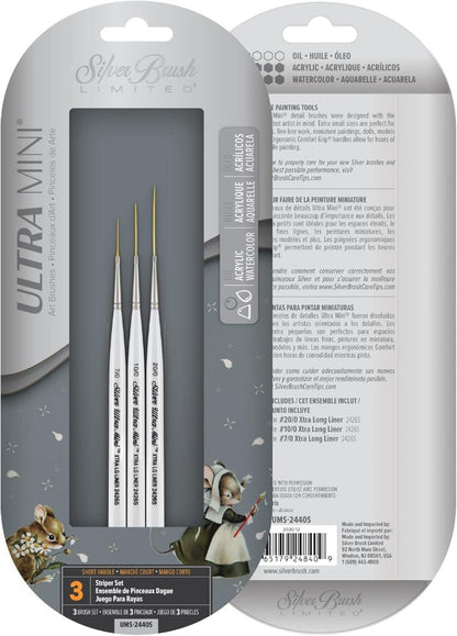Ultra Mini® Striper 3pc Paint Brush Set - Honey Bee Stamps