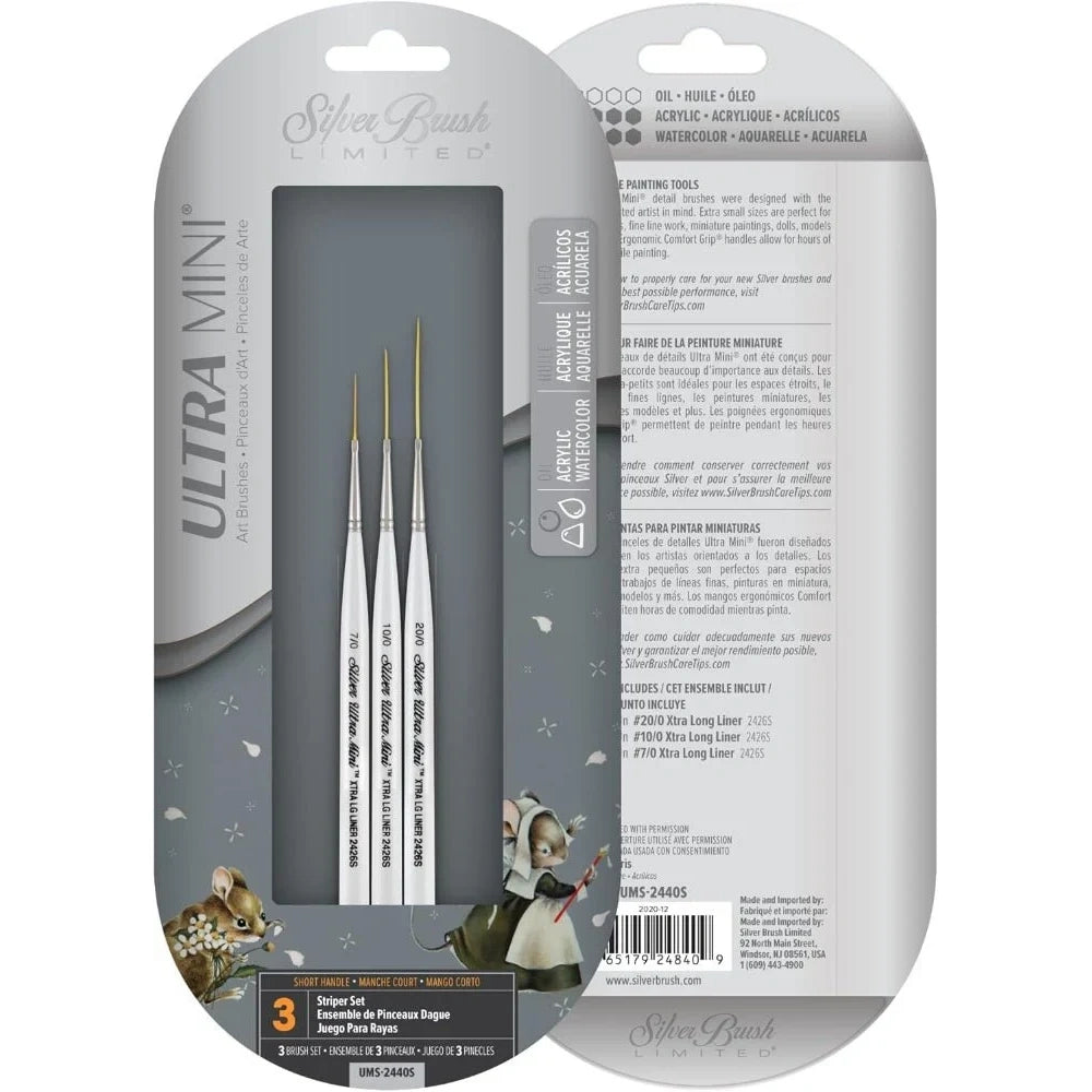 Ultra Mini® Striper 3pc Paint Brush Set - Honey Bee Stamps