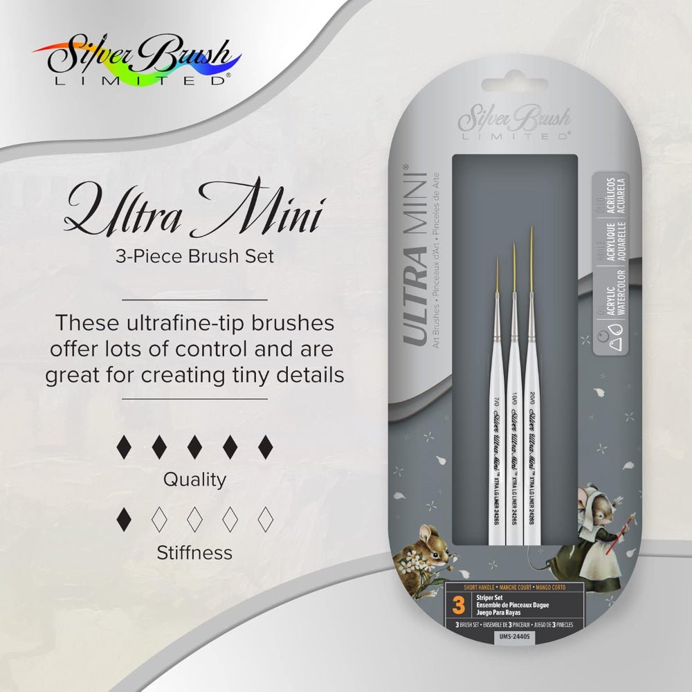 Ultra Mini® Striper 3pc Paint Brush Set - Honey Bee Stamps