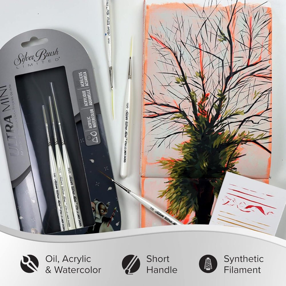 Ultra Mini® Striper 3pc Paint Brush Set - Honey Bee Stamps