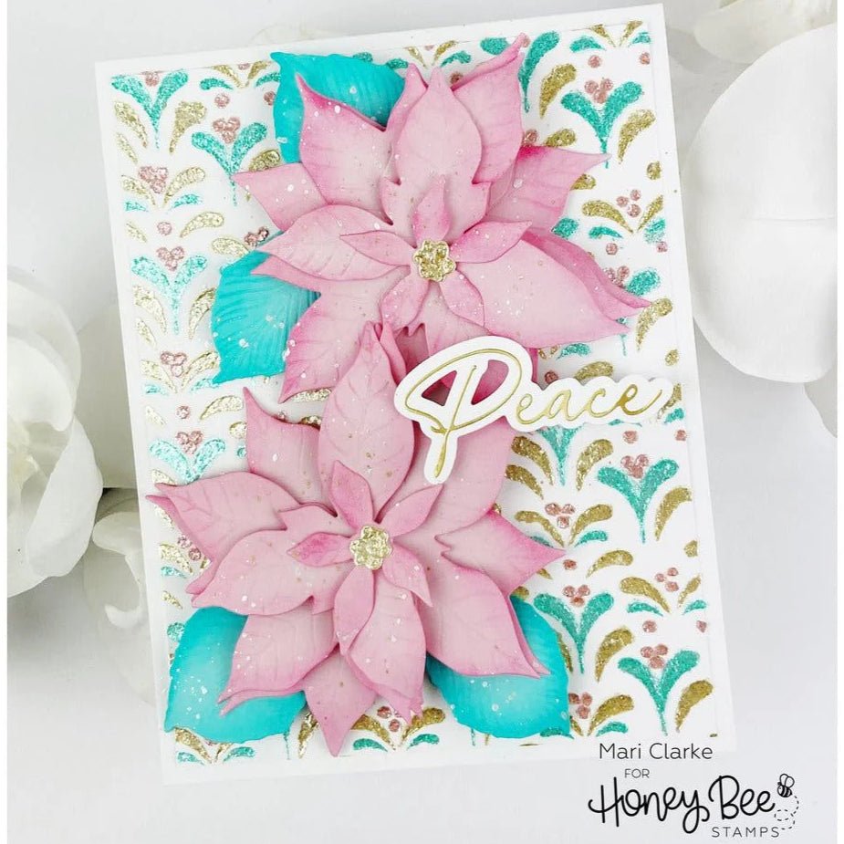 Under The Mistletoe - Set of 3 - 6"x6" Background Stencils - Honey Bee Stamps