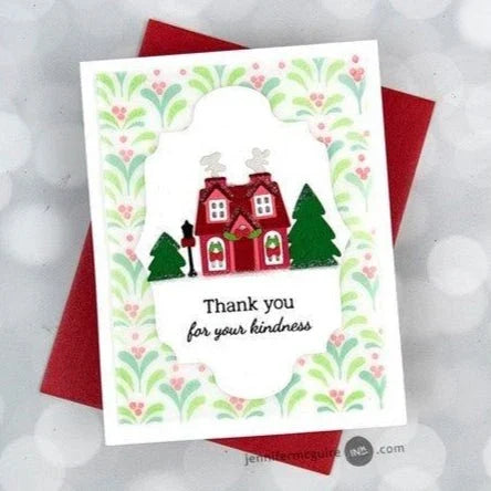 Under The Mistletoe - Set of 3 - 6"x6" Background Stencils - Honey Bee Stamps