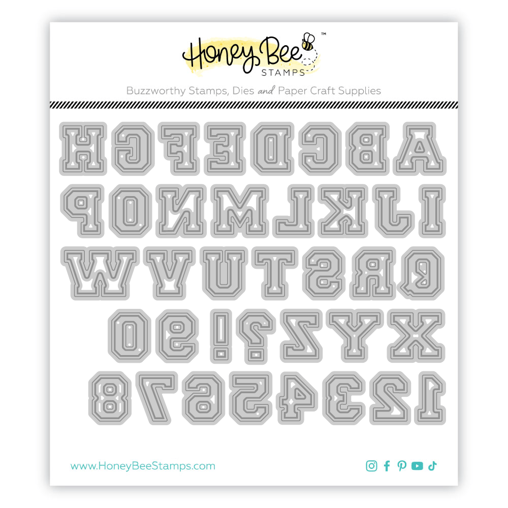 Varsity Letters Alphabet - Honey Cuts - Stand - Alone Dies - Honey Bee Stamps