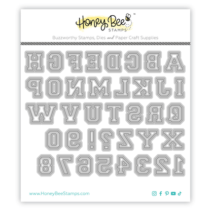 Varsity Letters Alphabet - Honey Cuts - Stand - Alone Dies - Honey Bee Stamps