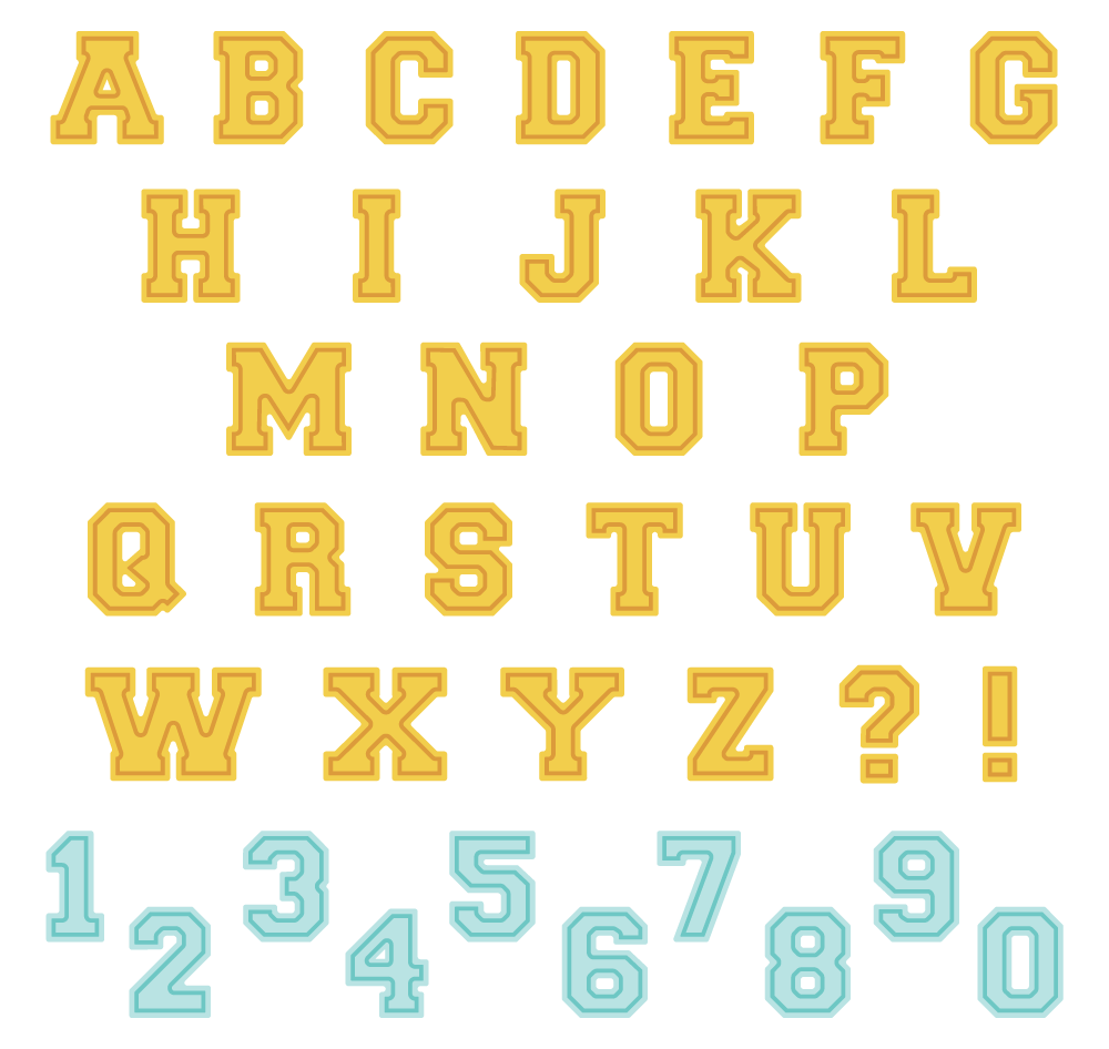 Varsity Letters Alphabet - Honey Cuts - Stand - Alone Dies - Honey Bee Stamps