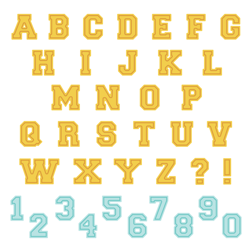 Varsity Letters Alphabet - Honey Cuts - Stand - Alone Dies - Honey Bee Stamps