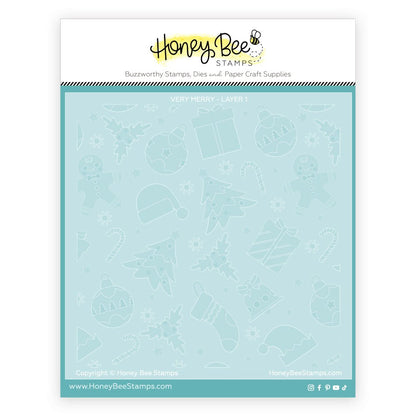 Very Merry - 6"x6" Stencil Set of 6 Layering Stencils - Honey Bee Stamps