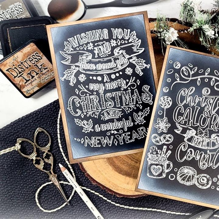 Very Merry Christmas - 5x6 Rubber Cling Background Stamp