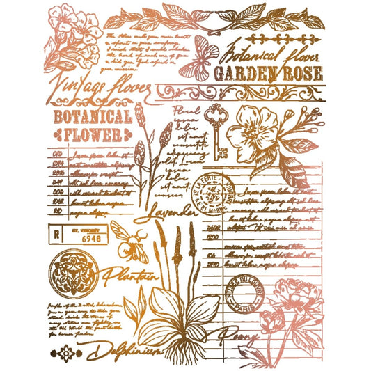 Vintage Flora - 5x6 Rubber Cling Background Stamp - Honey Bee Stamps
