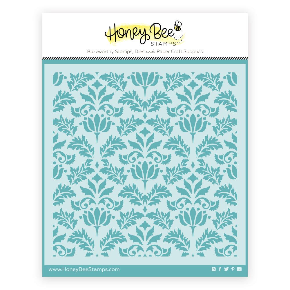 Vintage Flourish - 6"x6" Background Stencil - Honey Bee Stamps