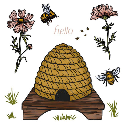Vintage Hive - 4x6 Photopolymer Stamp Set - Honey Bee Stamps