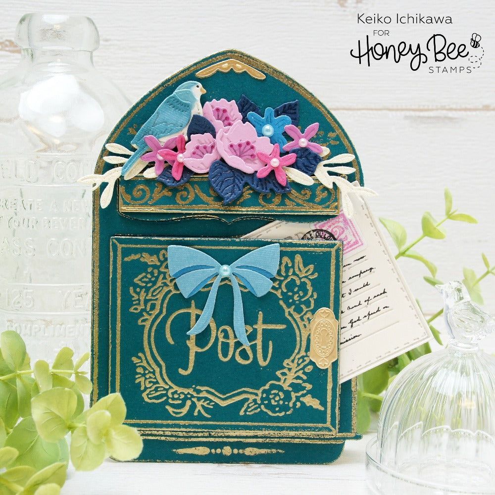 Vintage Mailbox A2 Card Base | Stand-Alone Honey Cuts | Honey Bee