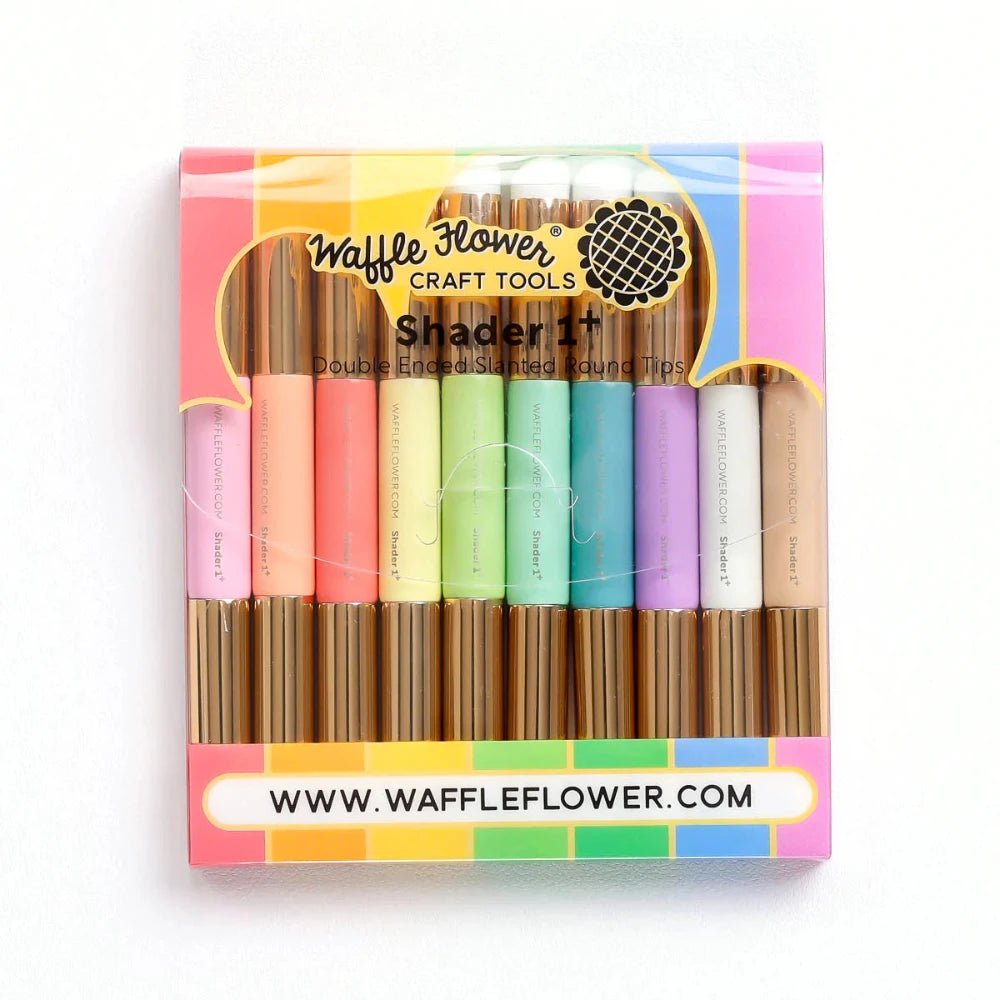 Waffle Flower Shader 1+ Double - ended Rainbow Blending Brushes 10 Pack - Honey Bee Stamps