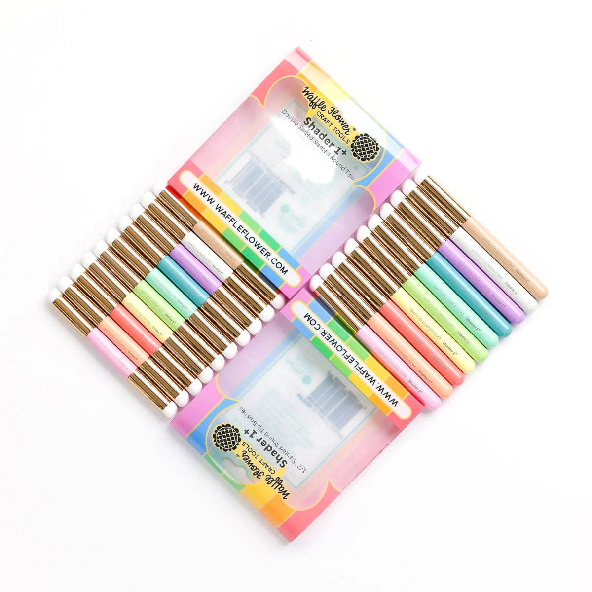 Waffle Flower Shader 1+ Double - ended Rainbow Blending Brushes 10 Pack - Honey Bee Stamps