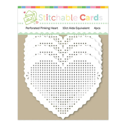 Waffle Flower Stitchable Cards - Perforated Pinking Heart - Honey Bee Stamps