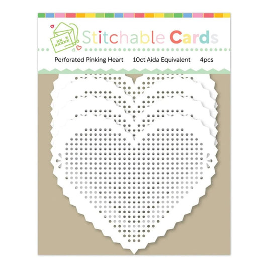 Waffle Flower Stitchable Cards - Perforated Pinking Heart - Honey Bee Stamps