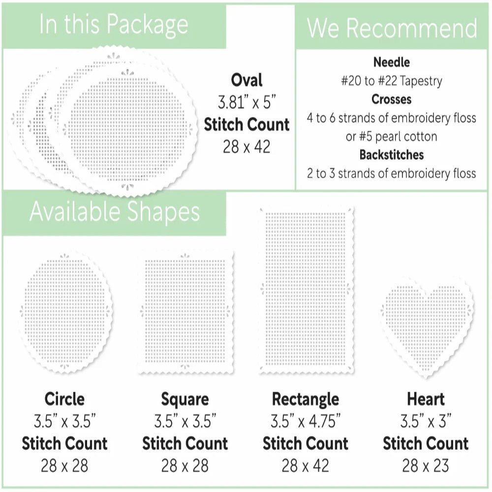 Waffle Flower Stitchable Cards - Perforated Pinking Oval - Honey Bee Stamps