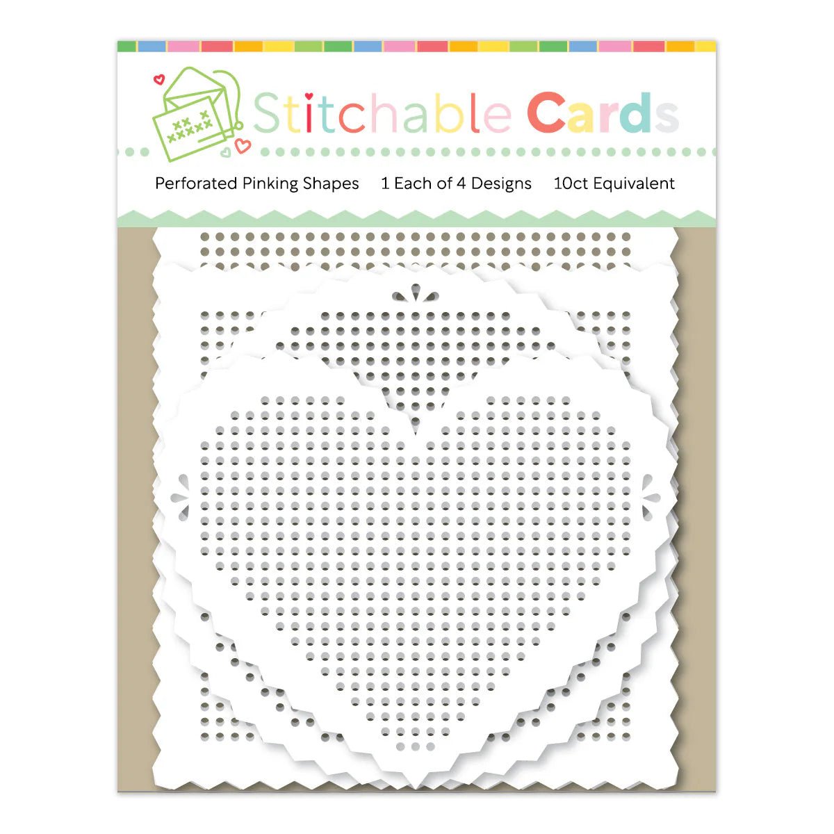 Waffle Flower Stitchable Cards - Perforated Pinking Shapes - Honey Bee Stamps