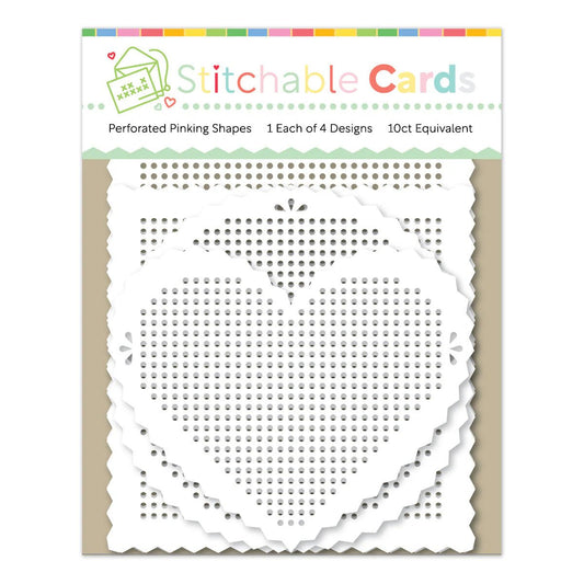 Waffle Flower Stitchable Cards - Perforated Pinking Shapes - Honey Bee Stamps