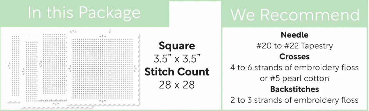 Waffle Flower Stitchable Cards - Perforated Pinking Square - Honey Bee Stamps