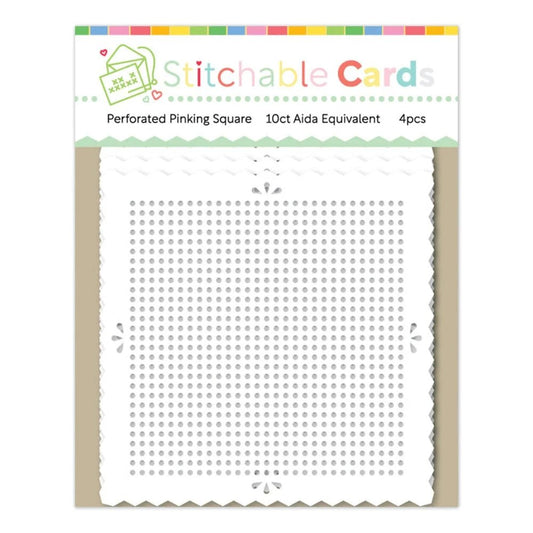 Waffle Flower Stitchable Cards - Perforated Pinking Square - Honey Bee Stamps