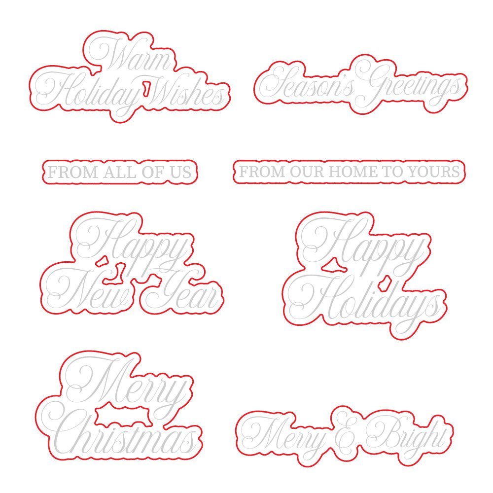 Warm Holiday Wishes - Honey Cuts - Coordinating Dies - Honey Bee Stamps