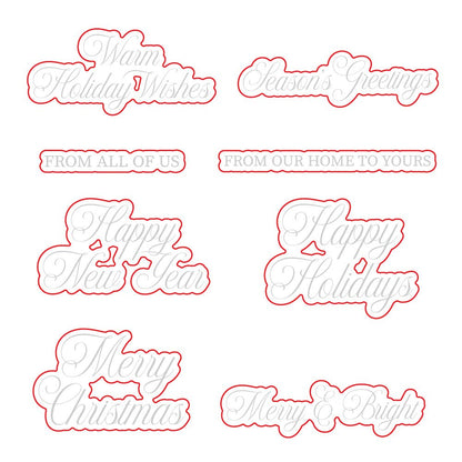 Warm Holiday Wishes - Honey Cuts - Coordinating Dies - Honey Bee Stamps