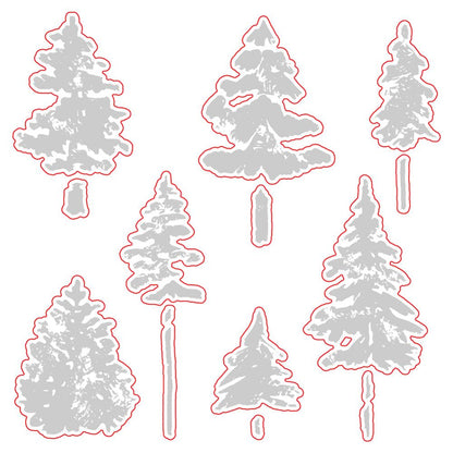 Watercolor Pines - Honey Cuts - Coordinating Dies - Honey Bee Stamps