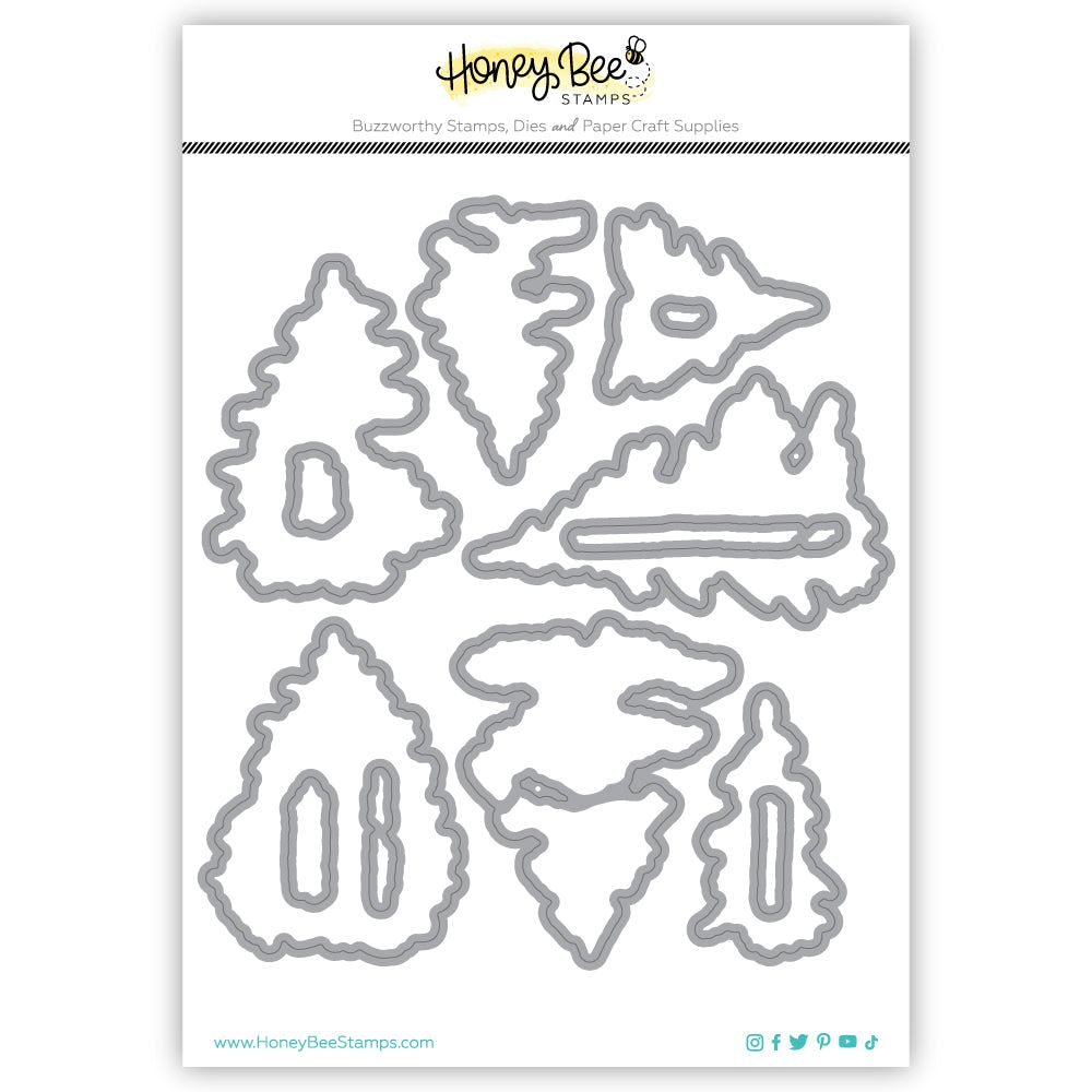 Watercolor Pines - Honey Cuts - Coordinating Dies - Honey Bee Stamps